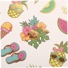 Hawaiian Party Temporary Stickers 4Pcs Set DIY Body Decals for Cake Ice Cream Decorations