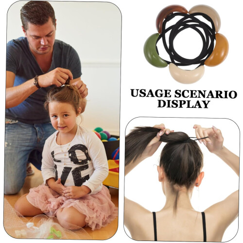 5 elastici ovali geometrici per capelli, colori eleganti, accessori per capelli da donna. 2