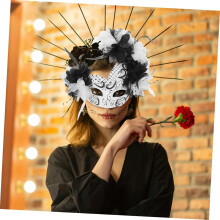 Mască de craniu mascarada Ziua Morților jumătate de față respirabilă costum petrecere mască