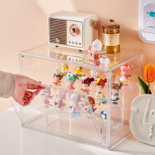 Stofbestendige magnetische vitrine, middelgrote plastic opbergdoos met één deur