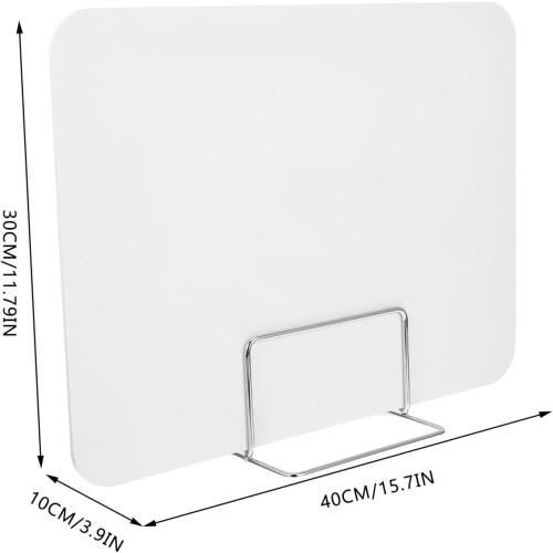 Desk Divider Student Privacy Shield 40x30cm White Metal Moveable Partition Panel 1