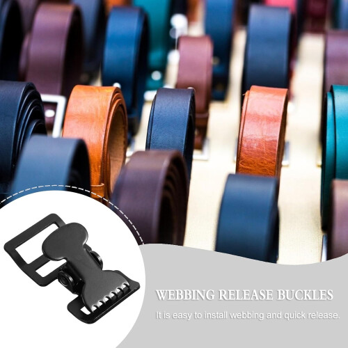 5Pcs Black 2Mm Thick Webbing Clamp Buckles Grade Iron Fixation Clips