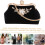 Borsa da sera elegante, perfetta per banchetti e feste, con strass e realizzata in morbido tessuto nero. 3