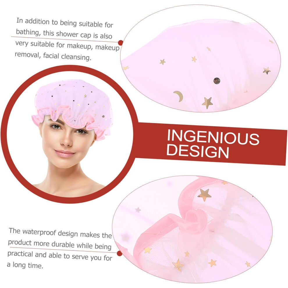 Hkhbjs 6Pcs Double Layer Thickened Elastic Bathing Cap Shower Cap For Hair Protection For Travel And Home Use