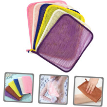 6pcs Double-layer Nylon Body Exfoliator Cloth Bath Scrubber Washcloth