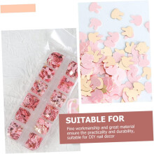 Nagelglitzer-Pailletten für Nagelkunst, Fachbox mit zarter Schmetterlings-, Herz- und Blumendekoration
