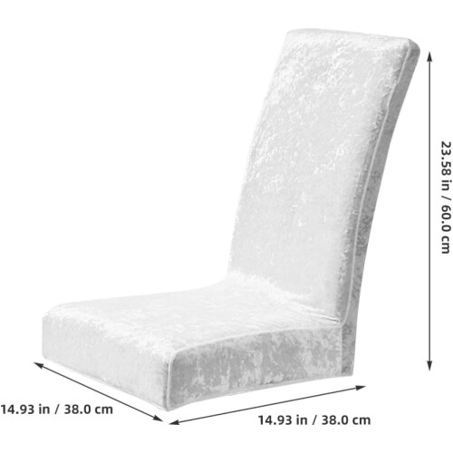 Elastischer Stuhlschutz, Stuhlüberzug aus weißem Samt, einfache Montage, modisches Design 1