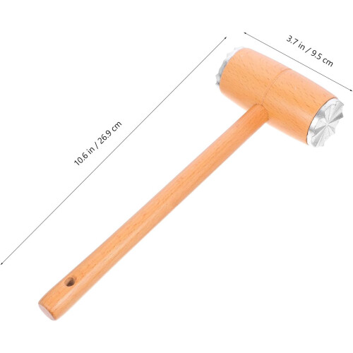 Fleischhammer, Küchenhammer, doppelseitiger Fleischklopfer aus Holz 1