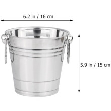 Portable Ice Cube Bucket Stainless Steel Ice Storage Bucket 12.5x10.2x10.2inch