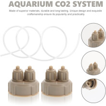 Tapones para generador de CO2, reactor de CO2 para acuario, color beige, material ABS, fácil montaje, incluye junta de sellado.