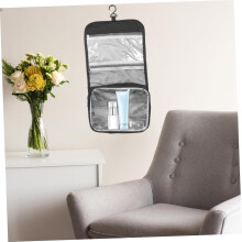 Saco de higiene pessoal de viagem dobrável grande capacidade saco cosmético gancho portátil maquiagem bolsa para mulheres viagem durante a noite