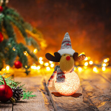 Veilleuse décorative bonhomme de neige LED Staron, rouge