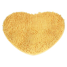 Tapis de porte en chenille multicolore en forme de cœur