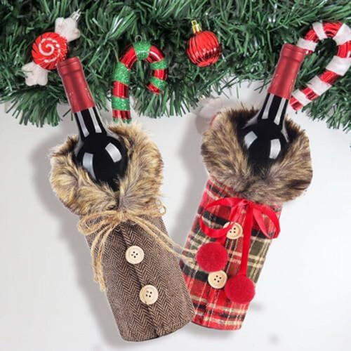 Julvinflaskskydd – Randigt & Jultomtedesign,