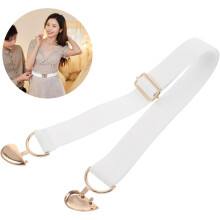 Women’S White Heart Elastic Waist Belt Adjustable No Buckle Stretch Corset Band Fashion Accessory