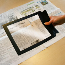 A4-kahvainen suurennuslasi, koko sivu, suuri katselukulma, musta, kirjojen lukemiseen ja visuaalisiin apuvälineisiin sopiva