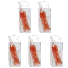 Bolsa de hielo transparente de PVC para vino, 28x20x10cm
