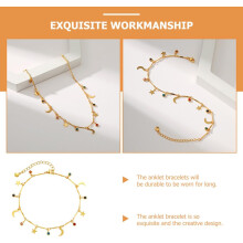 18k Gold Plated Copper Moon and Star Zircon Summer Ankle Bracelets for Women Beach Foot Chain Chic Ankle Jewelry