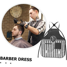 Friseurschürze für Herren, Friseurschürze, Herren-Friseurweste, schmutzabweisendes Canvas-Design mit Taschen