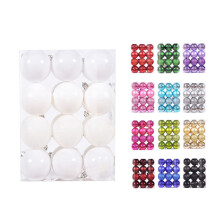White Christmas Balls 40mm 24pcs Tree Ornaments