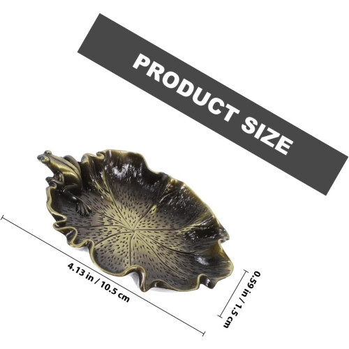 Copper Lotus Leaf Frog Ink Dish Decorative Desktop Calligraphy Ink Container 1