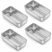 Confezione da 8 stampi per pane in acciaio inox da 9,25x5x2,5 pollici