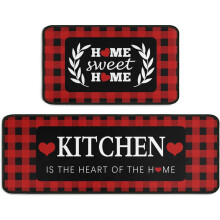 Kitchen Rug Set 2 Piece 45 x 120 cm + 45 x 76 cm