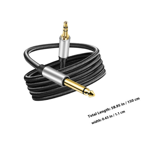 Gitarový kábel 3,5 mm TRS na 6,5 mm mono audio kábel (samec-samec) 1