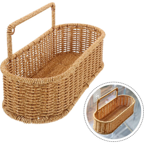 Yellow 1 Hanging Basket Wall Mounted Organizer Plastic Storage Basket
