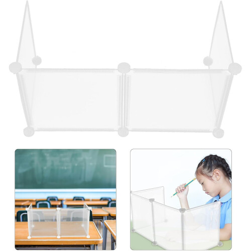 Sneeze Guard Desk Divider Panel 60x30x30cm Plastic Desktop Partition Removable Protective Screen 2