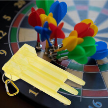 Portable Darts Organizer Hard Shell Case with Buckle Lock, Lightweight Yellow Plastic Storage Box