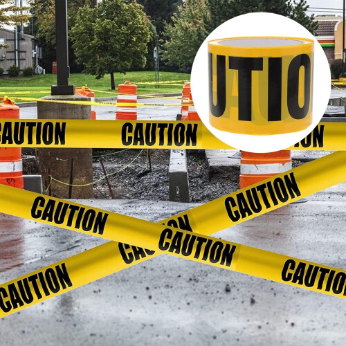 Weatherproof Caution Tape Roll Halloween Decor for Construction Sites Traffic Control 1