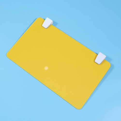 Yellow Acrylic Desk Divider 50cm x 30cm Office Desktop Partition Board 2