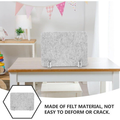 Acoustic Felt Desk Divider Panel 40x30cm Light Grey Privacy Screen for Students Office Table 2
