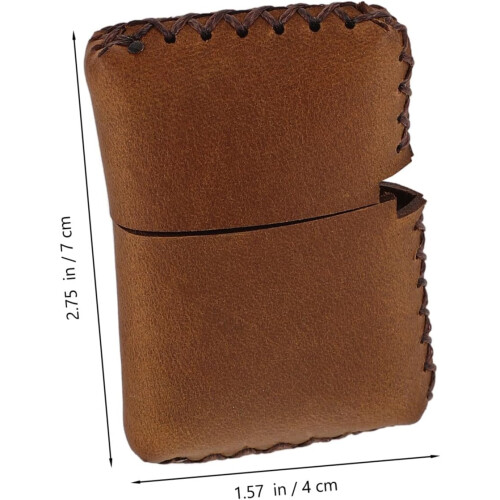 Cattlehide Lighter Sleeve Small Vintage Leather Pouch for Kerosene Lighters 1