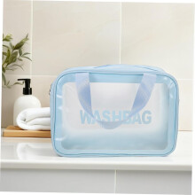 Doppellagige Reise-Kosmetiktasche aus PVC für Shampoo, Hautpflegeprodukte, Trocken- und Nass-Trennung, ideal für Frauen auf Reisen