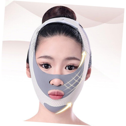 V-shaped Face Slimmer Mask with Compression Band for Double Chin Removal 1