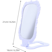Retro Folding Dressing Mirror Plastic Desktop Cosmetic Mirror for Makeup Floral Design