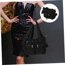 Große Nylon-Handtasche für Damen mit Reißverschluss, Tragegriff und mehreren Fächern – ideal für Büro, Arbeit und Reisen