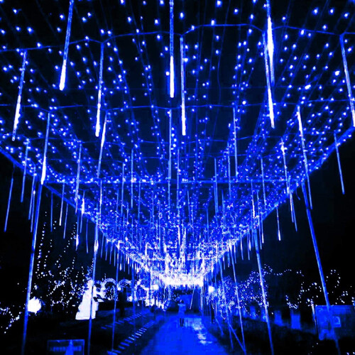 LED-meteorregnlys 50 cm, 8 rør, vanntett utendørs 2