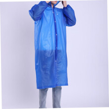 Tragbare Regenbekleidung für Erwachsene, dunkelblauer EVA-Regenmantel mit Kapuze und Ärmeln, wiederverwendbar für mehrere Saisons.