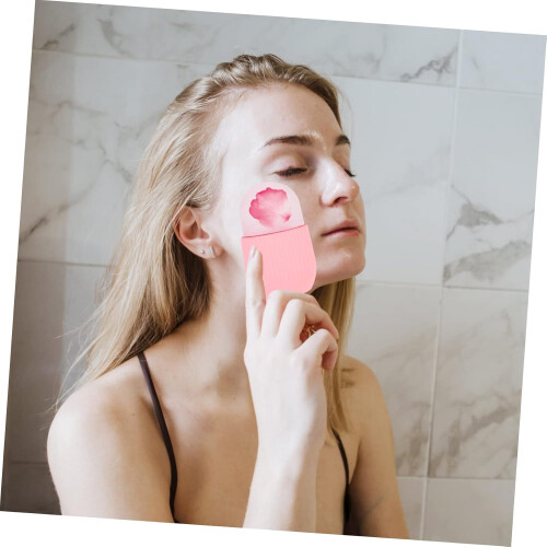 Gesichtsmassage-Eisroller-Form, rosa Silikon, Hautpflege-Werkzeug 2