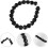 Heart Shape Black Agate Beads String 20 Pieces Natural Stone Loose Beads 8