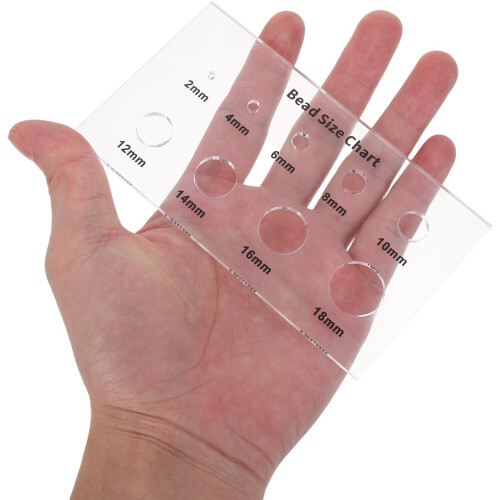 Bead Measuring Tool Acrylic Jewelry Crafts Sizing Reference Guide for Beads and Pearls 2