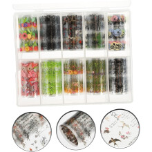 Nagelsticker mit floralen Motiven für Nagelfolien, verschiedene Muster, Box für Frauen und Mädchen, verschiedene Farben und Stile