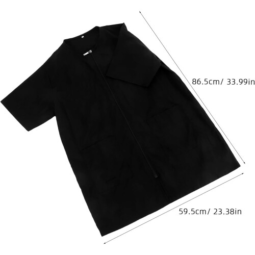 Hundefriseurschürze, schwarz, wasserdicht, Polyester, Kurzarm 1