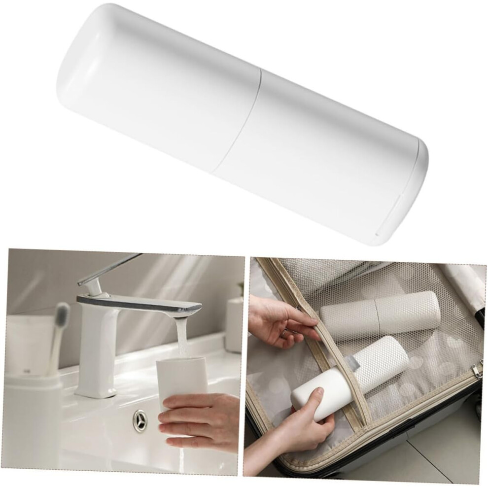 Hkhbjs Portable Travel Toothbrush Cup Organizer Compact Toothpaste Holder Reusable Dustproof Case