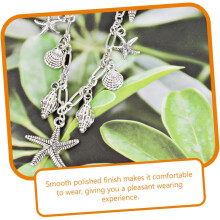Boho Shell Anklet Bracelet for Women and Girls, Silver Alloy Ankle Chain with Sturdy Color and Stain Resistance