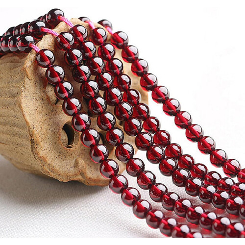 Χάντρες Garnet 4mm ημιτελής, χειροποίητες χάντρες DIY, για κατασκευή κοσμημάτων και 2