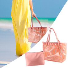 Jelly-Schultertasche mit Innentasche, leichte Handtasche für Damen, rosa, durchsichtige Tragetasche, geeignet für Strand und Freizeit